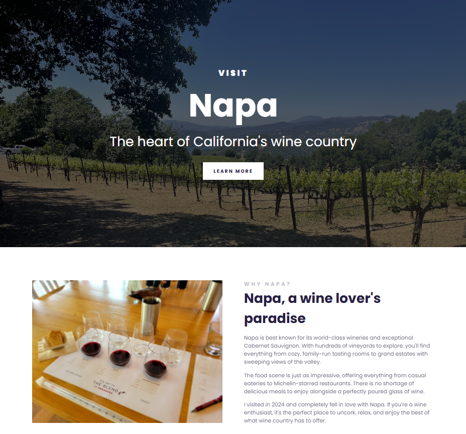 Napa Webpage Preview