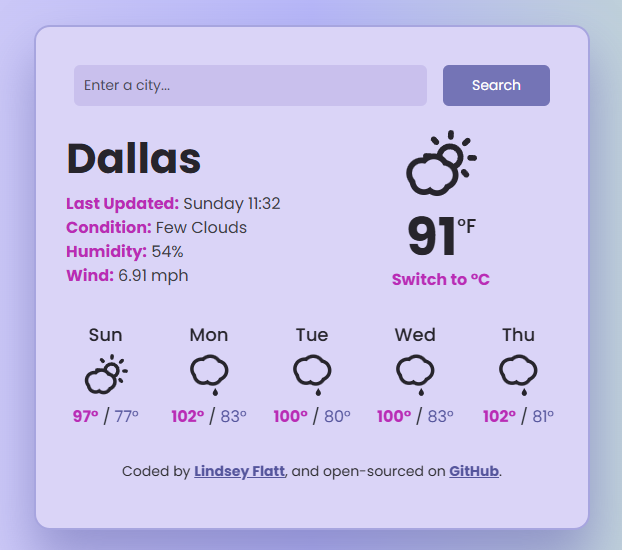 React Weather Preview