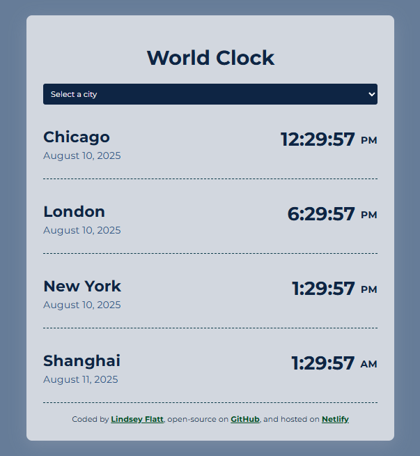 World Clock Preview